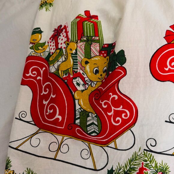 Circa 1970's -80's, whimsical Christmas half apron - Picture 2 of 9